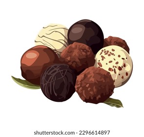 chocolate balls sweet food icon isolated