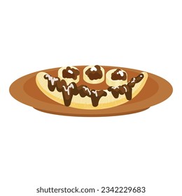 Chocolate banana icon cartoon vector. Fruit food. Plant ripe