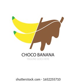 chocolate banana icon logo vector