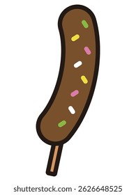 Schokoladen-Bananen-Symbol, einfache Vektorgrafik