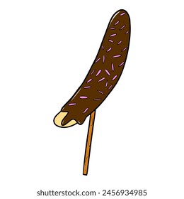 chocolate banana illustration isolated vector	
