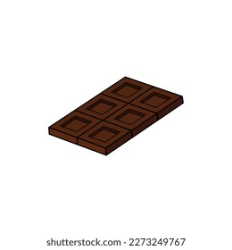 Chocolate bar 3d isolated vector graphics