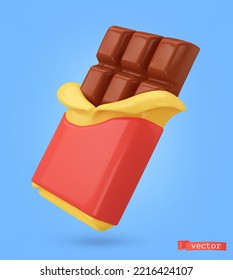 Icono vectorial 3d de la barra de chocolate