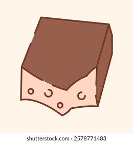 Chocolate Bar with a Bite Taken Out Icon Illustration