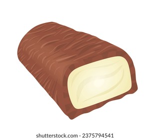 Chocolate bar bite. vector illustration
