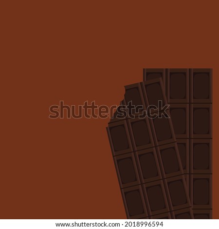 chocolate bar with a bite and a whole one on a brown background