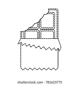 chocolate bar bitten in packaging blank