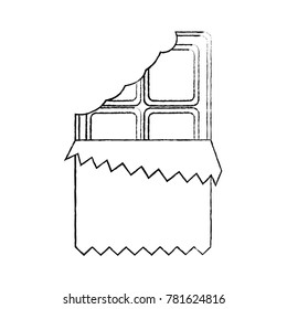 chocolate bar bitten in packaging blank
