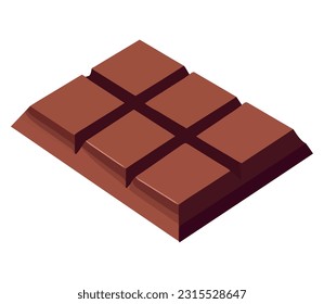 chocolate bar with cacao over white