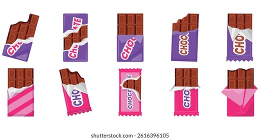 Chocolate Bar Candy Illustration Collection 