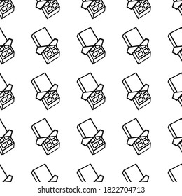 Chocolate bar candy seamless pattern. Hand drawn doodle sweet food outline style. Use to wrapping paper, decoration, menu, templates.