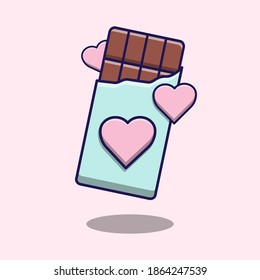Chocolate bar cartoon icon illustration