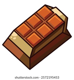 Chocolate Bar Cartoon Icon Illustration
