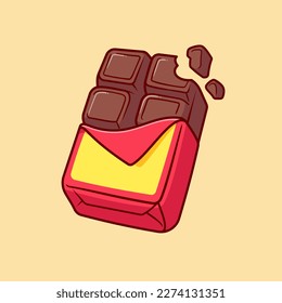 Schokoladenstück Cartoon Vektorsymbol Illustration. Food Holiday Icon Konzept isoliert Premium Vektorgrafik. Flachbildkartonstil