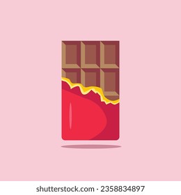 Chocolate Bar Cartoon Vector Icon Illustration. Food Snack Icon Concept