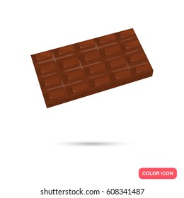 Chocolate bar color flat icon for web and mobile design