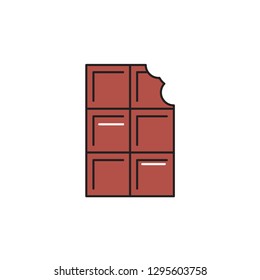 chocolate bar color line icon. sweet food vector illustration. Editable Stroke. simple design symbol