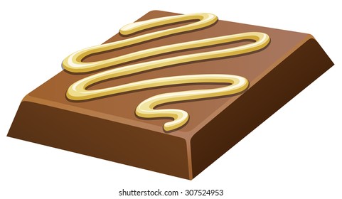 Chocolate bar with cream topping illustration