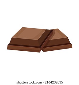 chocolate bar cube isolated on white