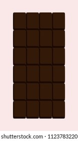 Chocolate bar and cubes. Chocolate pieces. Chocolate vector.