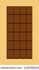 Chocolate bar and cubes. Chocolate pieces. Chocolate vector.