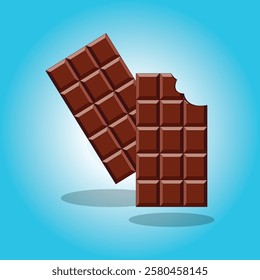 Chocolate Bar Cute Cartoon Icon Illustration.
