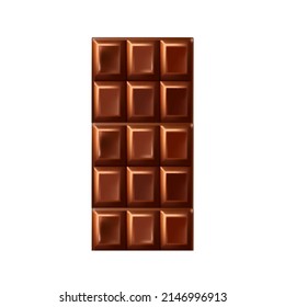 Chocolate Bar Delicious Sweet Food Dessert Vector. Milk Or Bitter Black Chocolate Candy Tasty Nutrition, Cocoa Ingredient Sugary Nourishment. Calorie Snack Template Realistic 3d Illustration