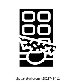 chocolate bar dessert glyph icon vector. chocolate bar dessert sign. isolated contour symbol black illustration