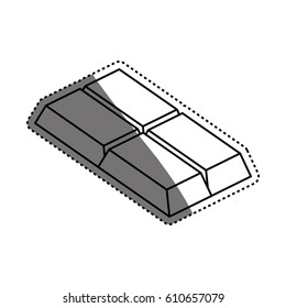 Chocolate bar dessert icon vector illustration graphic design