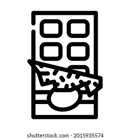 chocolate bar dessert line icon vector. chocolate bar dessert sign. isolated contour symbol black illustration