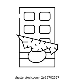 chocolate bar dessert line icon vector. chocolate bar dessert sign. isolated contour symbol black illustration