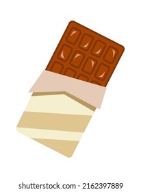 Chocolate bar dessert. Vector illustration