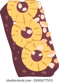 Chocolate bar with died pineapple