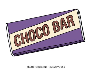 Chocolate Bar Doodle Hand Drawn Vector Illustration