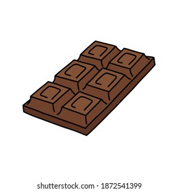 icono de doodle de barra de chocolate, ilustración vectorial