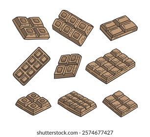 Chocolate Bar Doodle Style Illustration