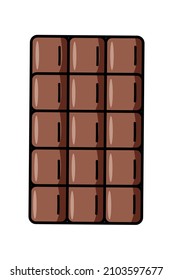 Chocolate bar doodle vector illustration of sweet dessert candy.