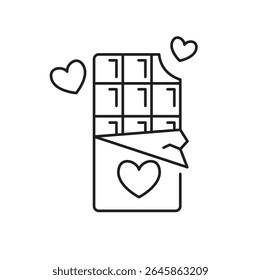 Chocolate bar Editable line icon	