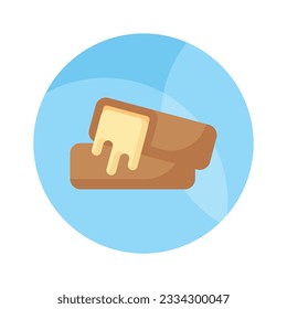 Chocolate bar filled with caramel, an icon of caramel chocolate in editable style