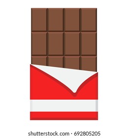 Chocolate bar flat icon, food and drink, sweet sign vector graphics, a colorful solid pattern on a white background, eps 10.
