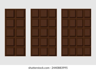 Chocolate bar flat icon with isolated on grey background. Flat illustration of chocolate bar. Simple chocolate in flat style, vector illustration. EPS file 258.