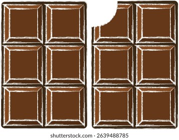 Chocolate bar. Flat illustration of chocolate bar vector icon.
