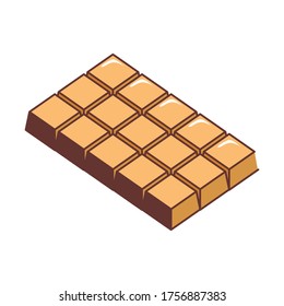 chocolate  bar flat style vector isolate on white background.