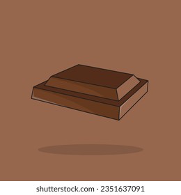 Una barra de chocolate flotando sobre un fondo marrón