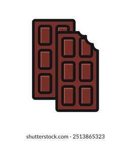 Chocolate bar food beverage icon vector basic design simple and modern concept templates