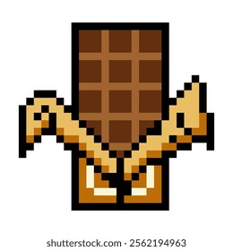  Chocolate bar food in pixel art