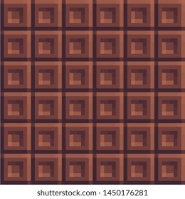 Chocolate bar, food tiles pixel art style abstract seamless pattern texture pixel art background. Game design. Isolated vector 8-bit illustration.