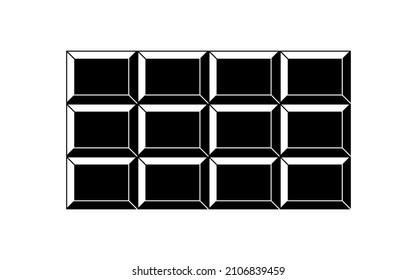 Chocolate bar. Chocolate in the form of rectangular blocks. Isolated vector illustration on white background.
