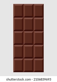 Chocolate bar. Chocolate in the form of rectangular blocks. Isolated vector illustration on white background.
