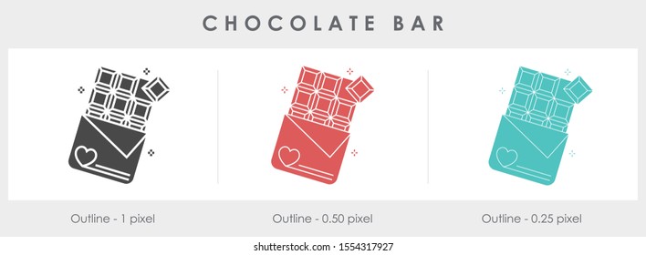 
Chocolate bar glyph icon design with white background